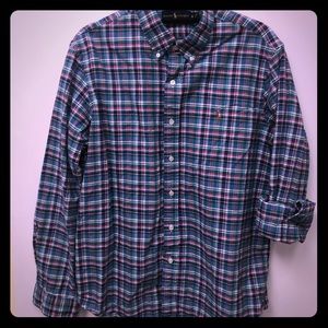 Polo Men’s Button Down Shirt Plaid W/ Tan Pony XL